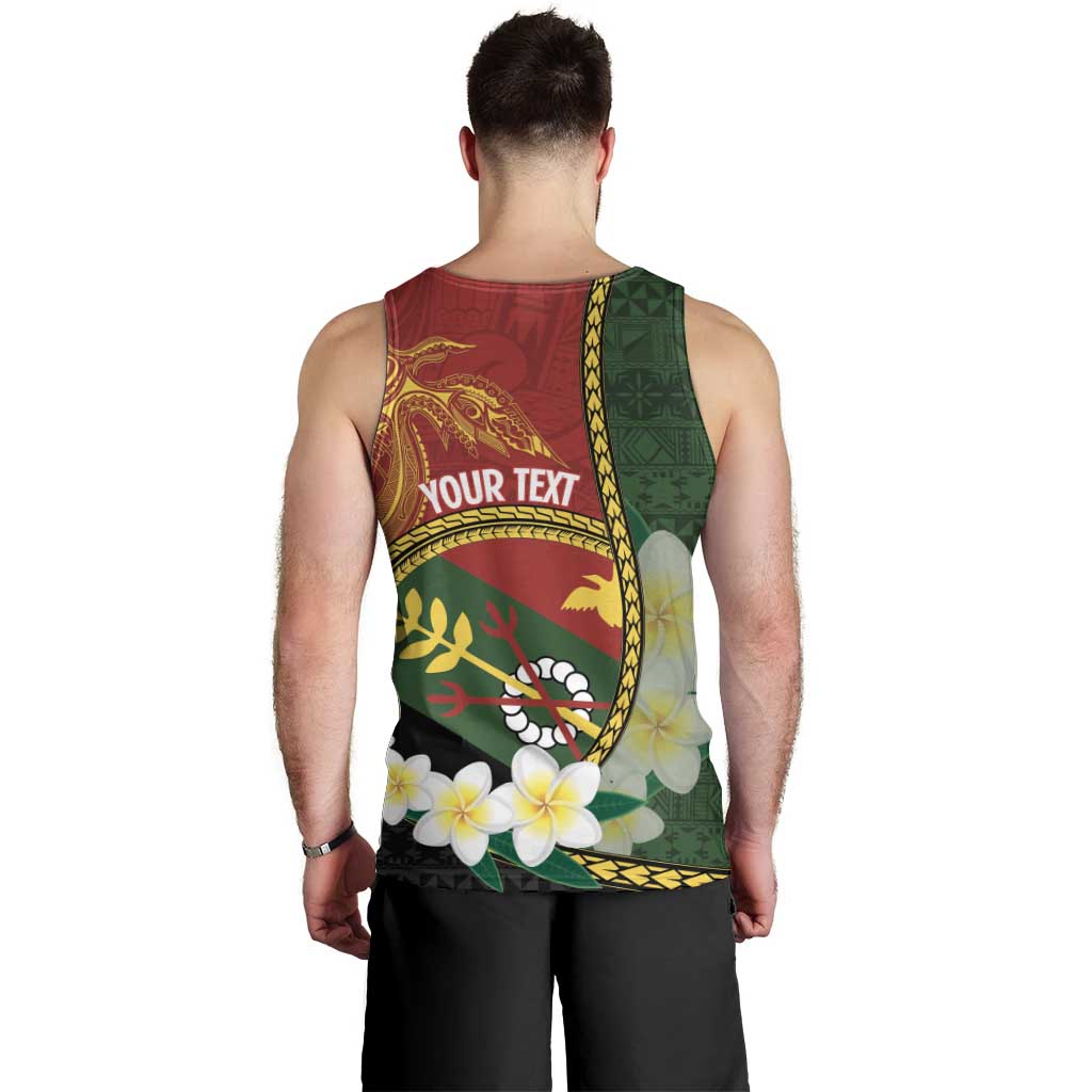 Personalised PNG Simbu Provins Men Tank Top Papua New Guinea Plumeria Melanesian Pattern - Polynesian Pride