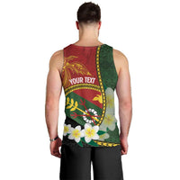 Personalised PNG Simbu Provins Men Tank Top Papua New Guinea Plumeria Melanesian Pattern - Polynesian Pride