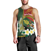 Personalised PNG Simbu Provins Men Tank Top Papua New Guinea Plumeria Melanesian Pattern - Polynesian Pride
