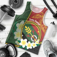 Personalised PNG Simbu Provins Men Tank Top Papua New Guinea Plumeria Melanesian Pattern - Polynesian Pride