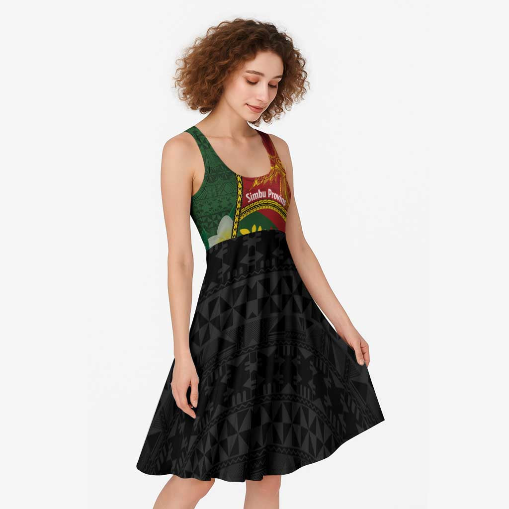 Personalised PNG Simbu Provins Midi Dress Papua New Guinea Plumeria Melanesian Pattern - Polynesian Pride