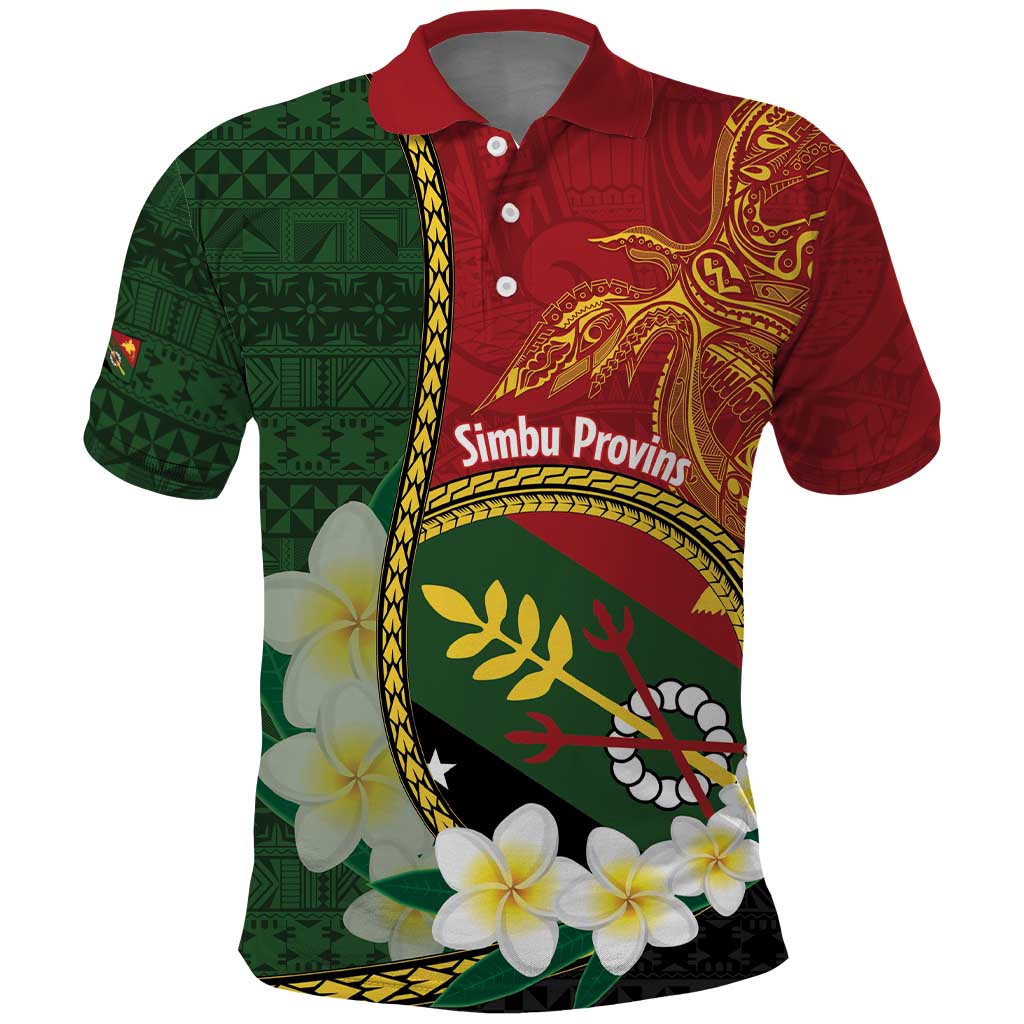 Personalised PNG Simbu Provins Polo Shirt Papua New Guinea Plumeria Melanesian Pattern - Polynesian Pride