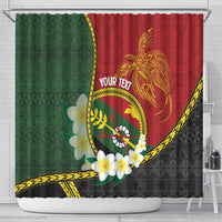 Personalised PNG Simbu Provins Shower Curtain Papua New Guinea Plumeria Melanesian Pattern LT14 - Polynesian Pride