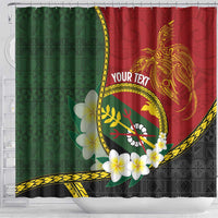 Personalised PNG Simbu Provins Shower Curtain Papua New Guinea Plumeria Melanesian Pattern LT14 - Polynesian Pride