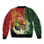 Personalised PNG Simbu Provins Sleeve Zip Bomber Jacket Papua New Guinea Plumeria Melanesian Pattern - Polynesian Pride
