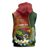 Personalised PNG Simbu Provins Sleeveless Hoodie Papua New Guinea Plumeria Melanesian Pattern LT14 - Polynesian Pride