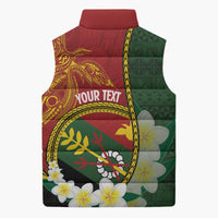 Personalised PNG Simbu Provins Sleeveless Puffer Jacket Papua New Guinea Plumeria Melanesian Pattern LT14 - Polynesian Pride