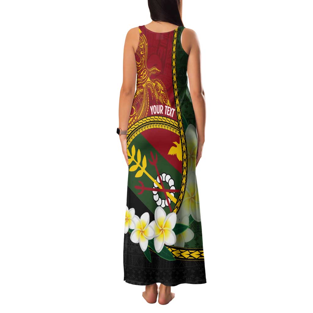 Personalised PNG Simbu Provins Tank Maxi Dress Papua New Guinea Plumeria Melanesian Pattern - Polynesian Pride