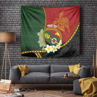 Personalised PNG Simbu Provins Tapestry Papua New Guinea Plumeria Melanesian Pattern LT14 Green - Polynesian Pride