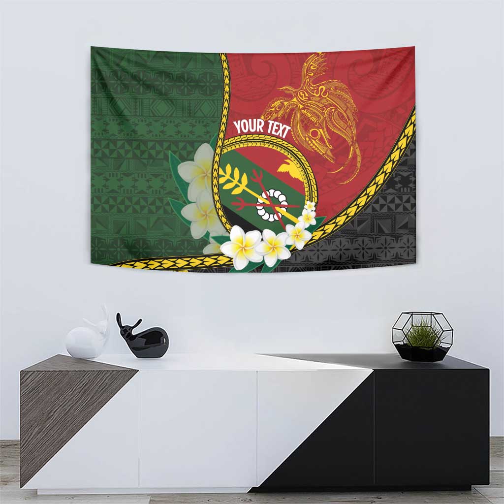 Personalised PNG Simbu Provins Tapestry Papua New Guinea Plumeria Melanesian Pattern LT14 - Polynesian Pride