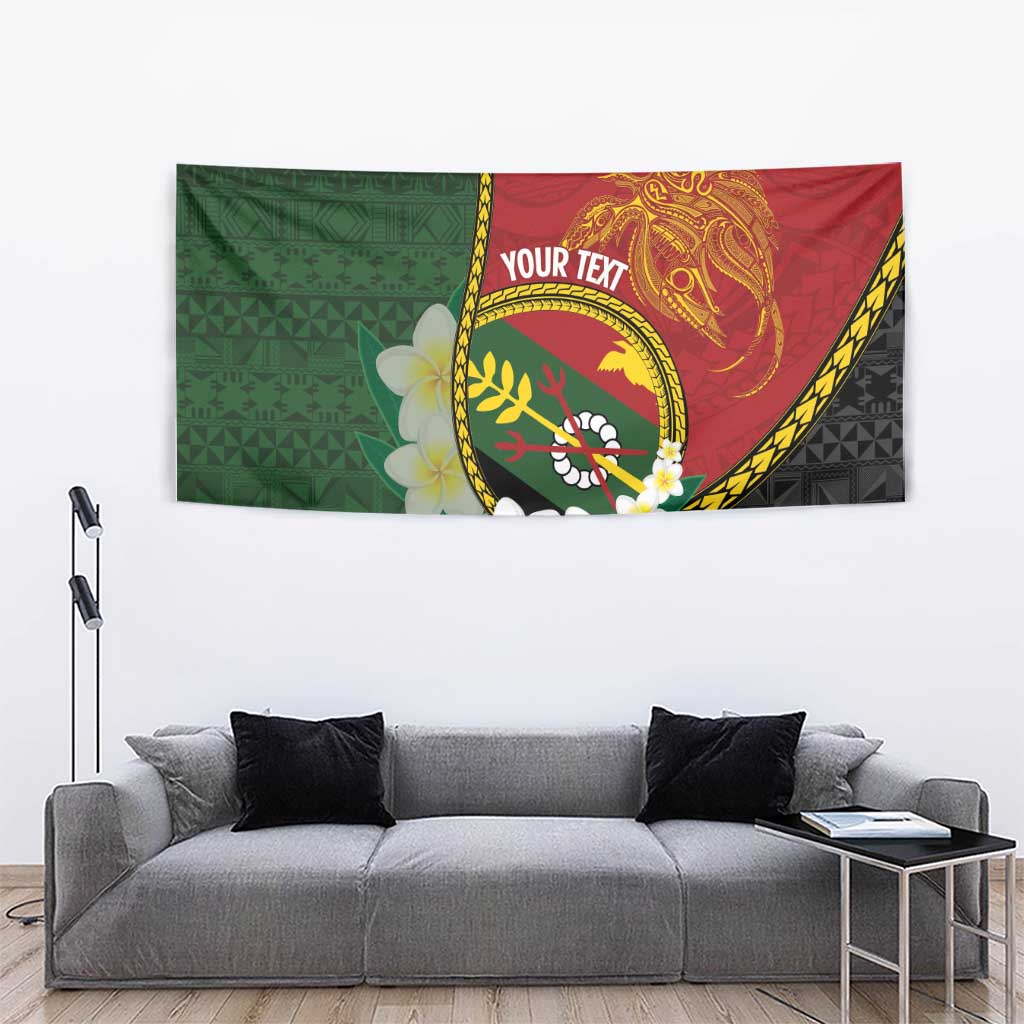 Personalised PNG Simbu Provins Tapestry Papua New Guinea Plumeria Melanesian Pattern LT14 - Polynesian Pride