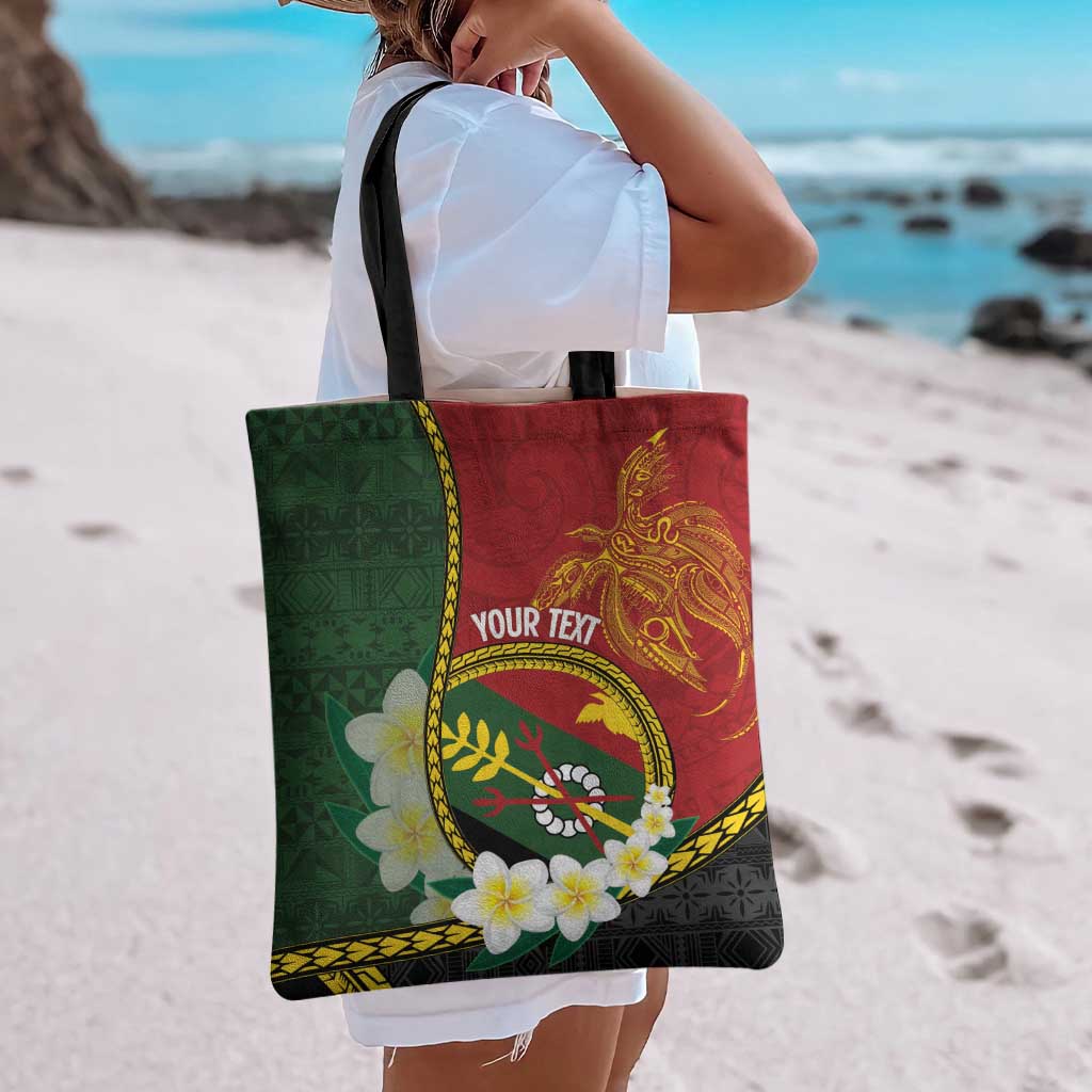Personalised PNG Simbu Provins Tote Bag Papua New Guinea Plumeria Melanesian Pattern - Polynesian Pride