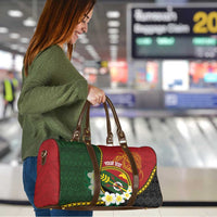 Personalised PNG Simbu Provins Travel Bag Papua New Guinea Plumeria Melanesian Pattern - Polynesian Pride