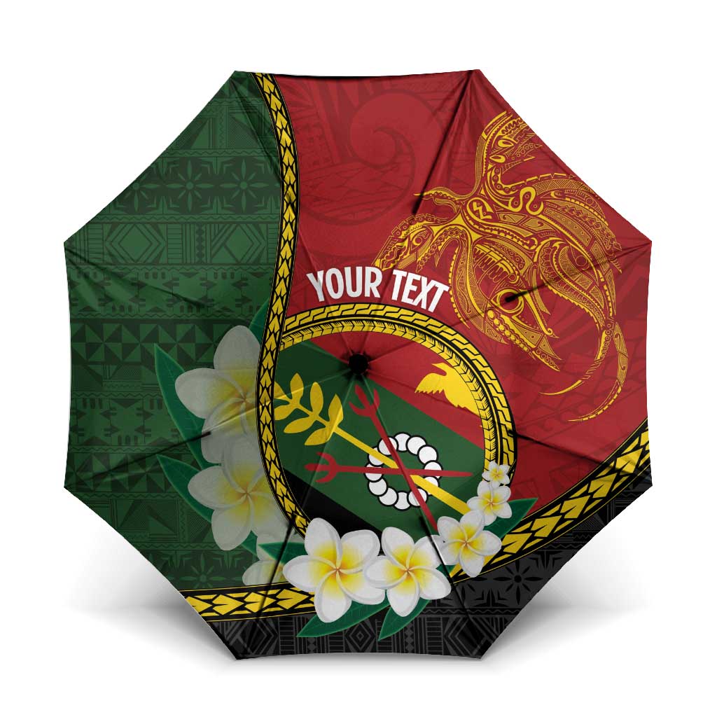 Personalised PNG Simbu Provins Umbrella Papua New Guinea Plumeria Melanesian Pattern - Polynesian Pride