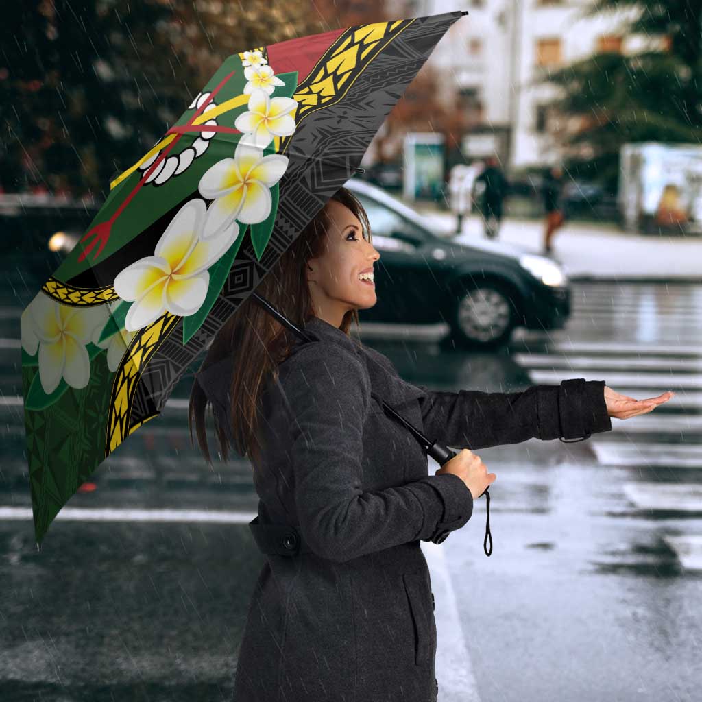 Personalised PNG Simbu Provins Umbrella Papua New Guinea Plumeria Melanesian Pattern - Polynesian Pride