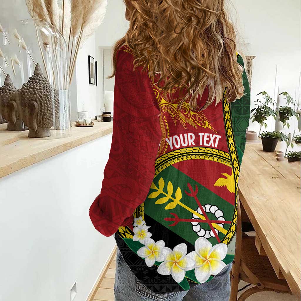 Personalised PNG Simbu Provins Women Casual Shirt Papua New Guinea Plumeria Melanesian Pattern - Polynesian Pride