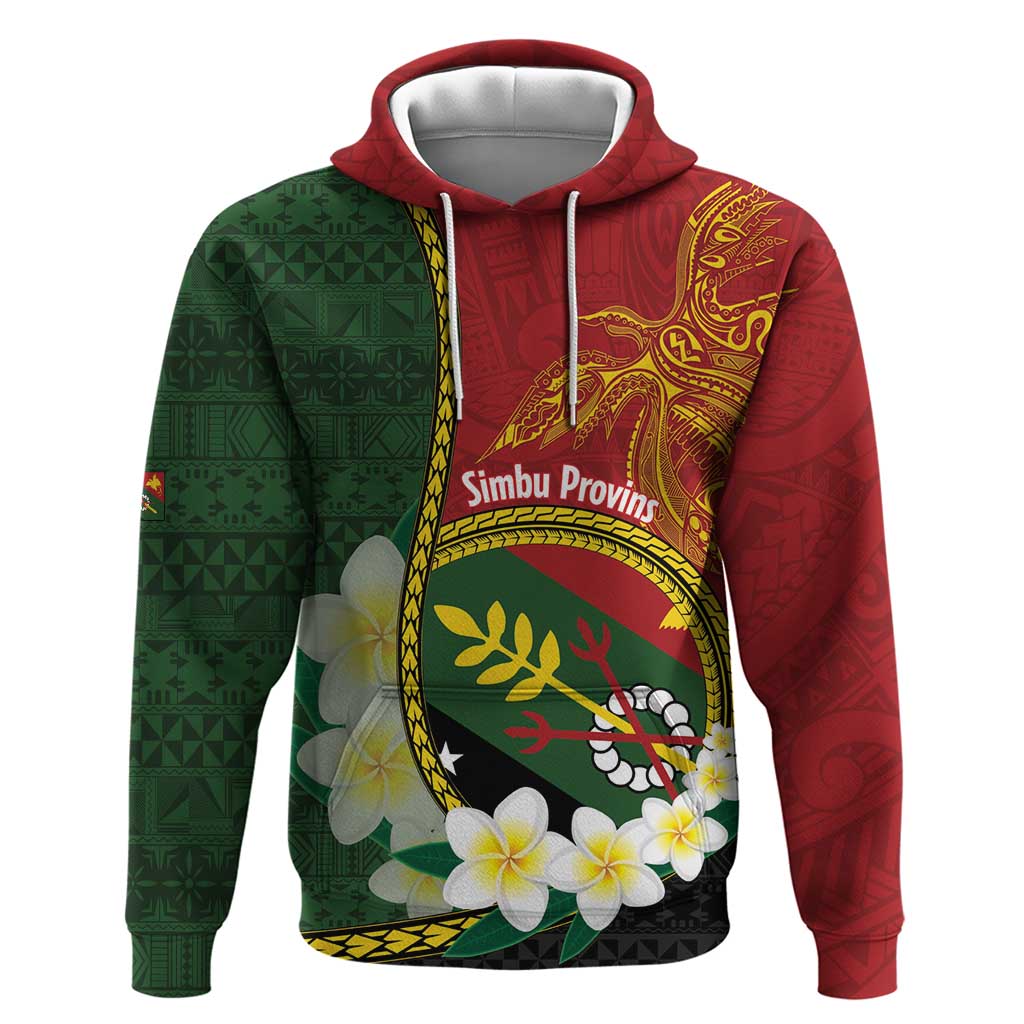 Personalised PNG Simbu Provins Zip Hoodie Papua New Guinea Plumeria Melanesian Pattern - Polynesian Pride