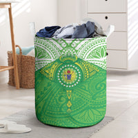 Cook Islands Manta Ray Laundry Basket Kuki Airani Tattoo Green Color LT14 Green - Polynesian Pride