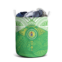 Cook Islands Manta Ray Laundry Basket Kuki Airani Tattoo Green Color LT14 - Polynesian Pride