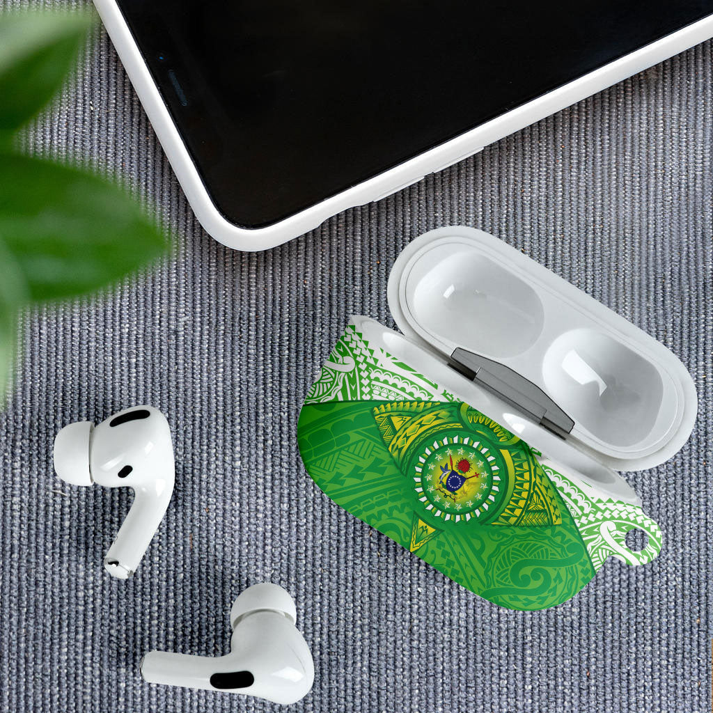 Cook Islands Manta Ray AirPods Case Kuki Airani Tattoo Green Color LT14 - Polynesian Pride