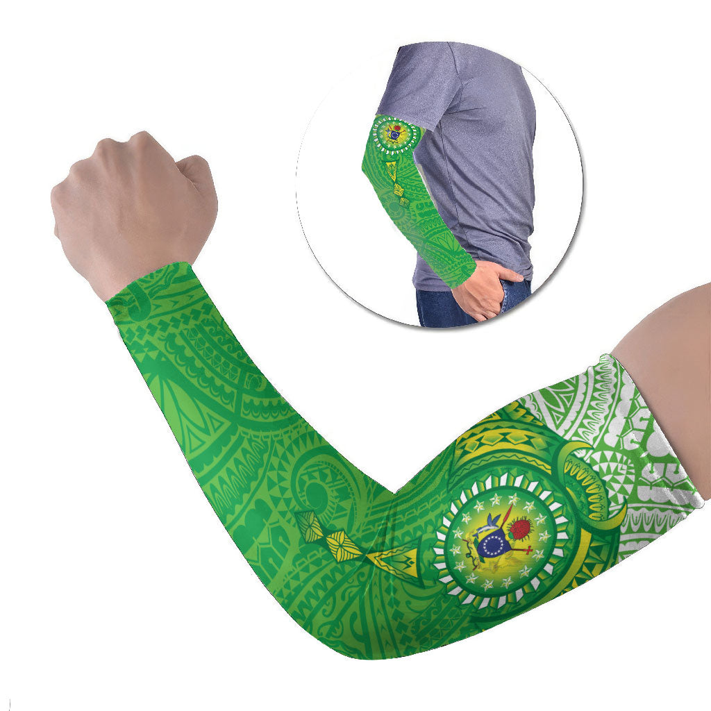 Cook Islands Manta Ray Arm Sleeves Kuki Airani Tattoo Green Color LT14 Set of 2 Green - Polynesian Pride