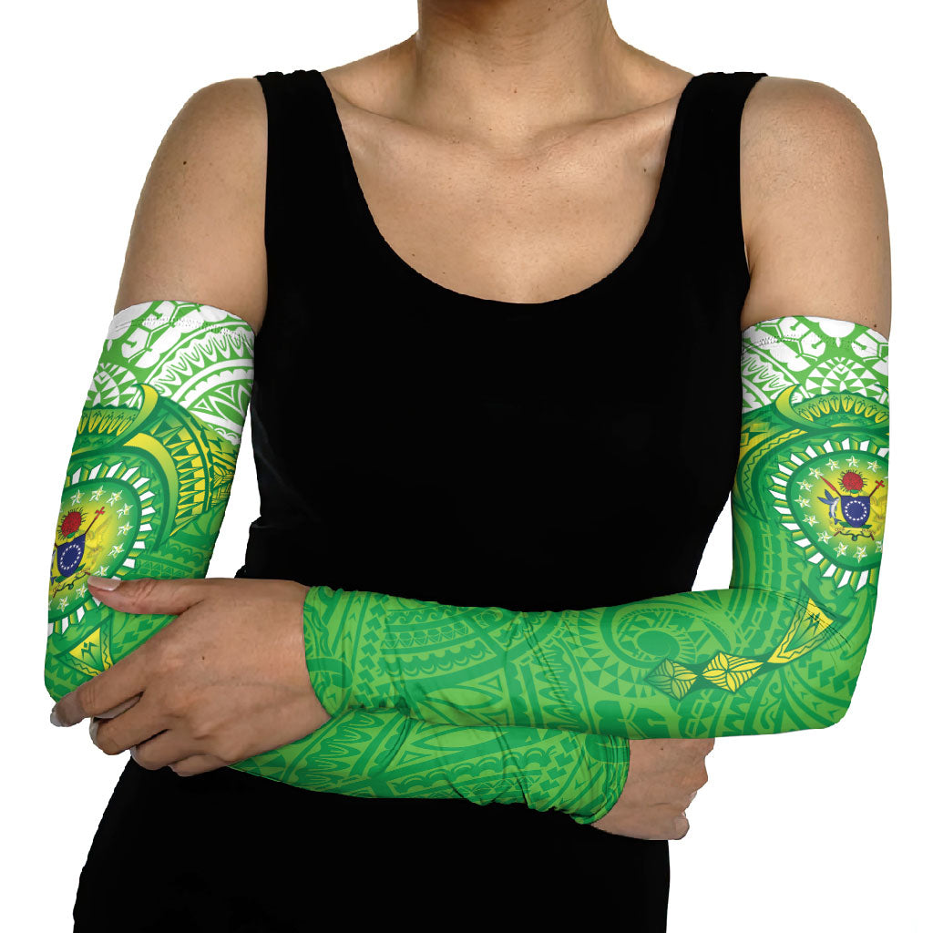 Cook Islands Manta Ray Arm Sleeves Kuki Airani Tattoo Green Color LT14 - Polynesian Pride