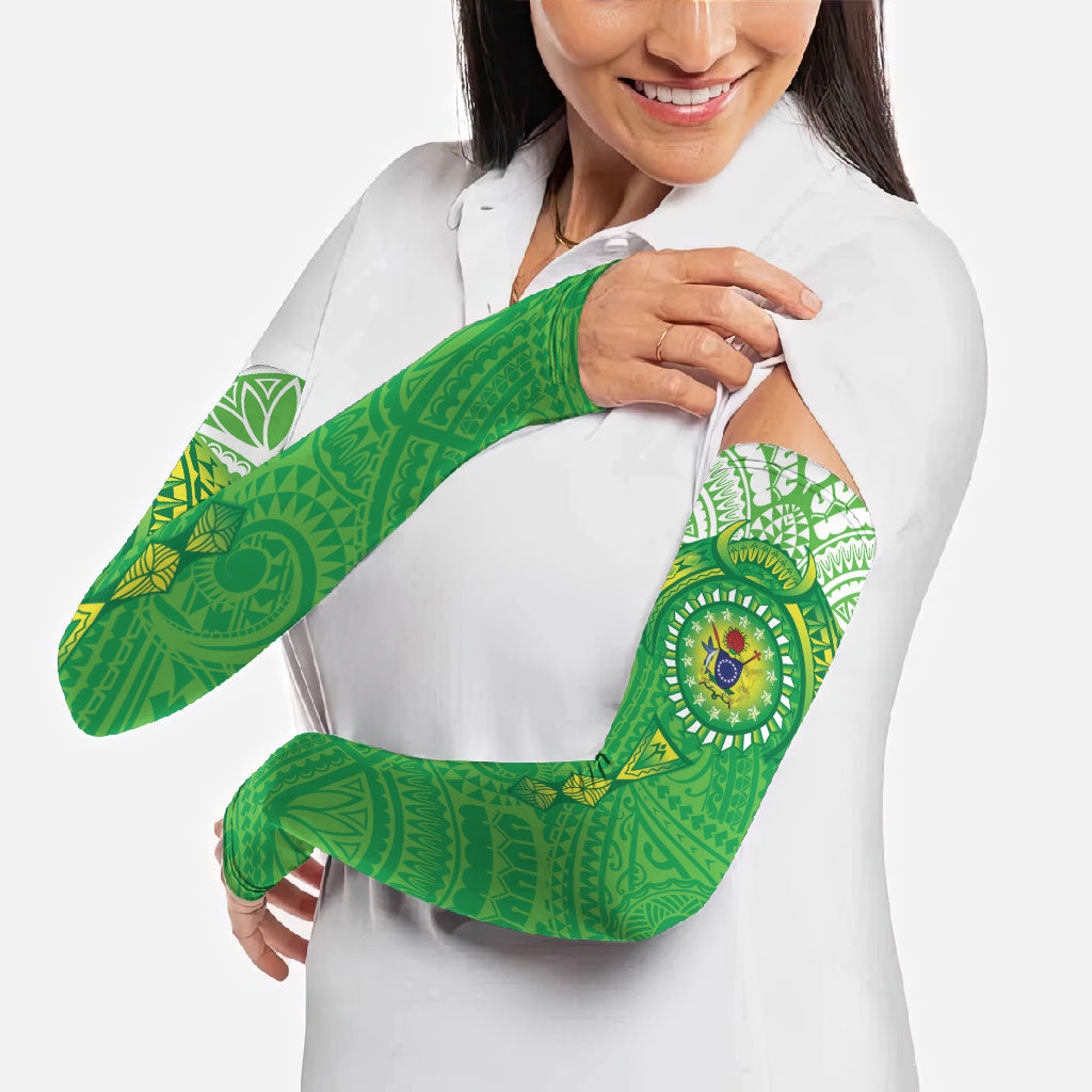 Cook Islands Manta Ray Arm Sleeves Kuki Airani Tattoo Green Color LT14 - Polynesian Pride