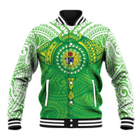 Cook Islands Manta Ray Baseball Jacket Kuki Airani Tattoo Green Color LT14 Unisex Green - Polynesian Pride