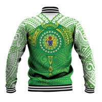 Cook Islands Manta Ray Baseball Jacket Kuki Airani Tattoo Green Color LT14 - Polynesian Pride