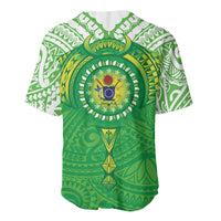 Cook Islands Manta Ray Baseball Jersey Kuki Airani Tattoo Green Color LT14 - Polynesian Pride