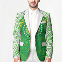 Cook Islands Manta Ray Blazer Kuki Airani Tattoo Green Color LT14 - Polynesian Pride