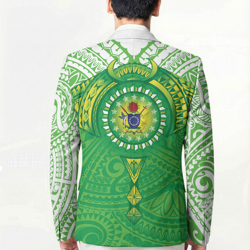 Cook Islands Manta Ray Blazer Kuki Airani Tattoo Green Color LT14 - Polynesian Pride