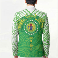 Cook Islands Manta Ray Blazer Kuki Airani Tattoo Green Color LT14 - Polynesian Pride