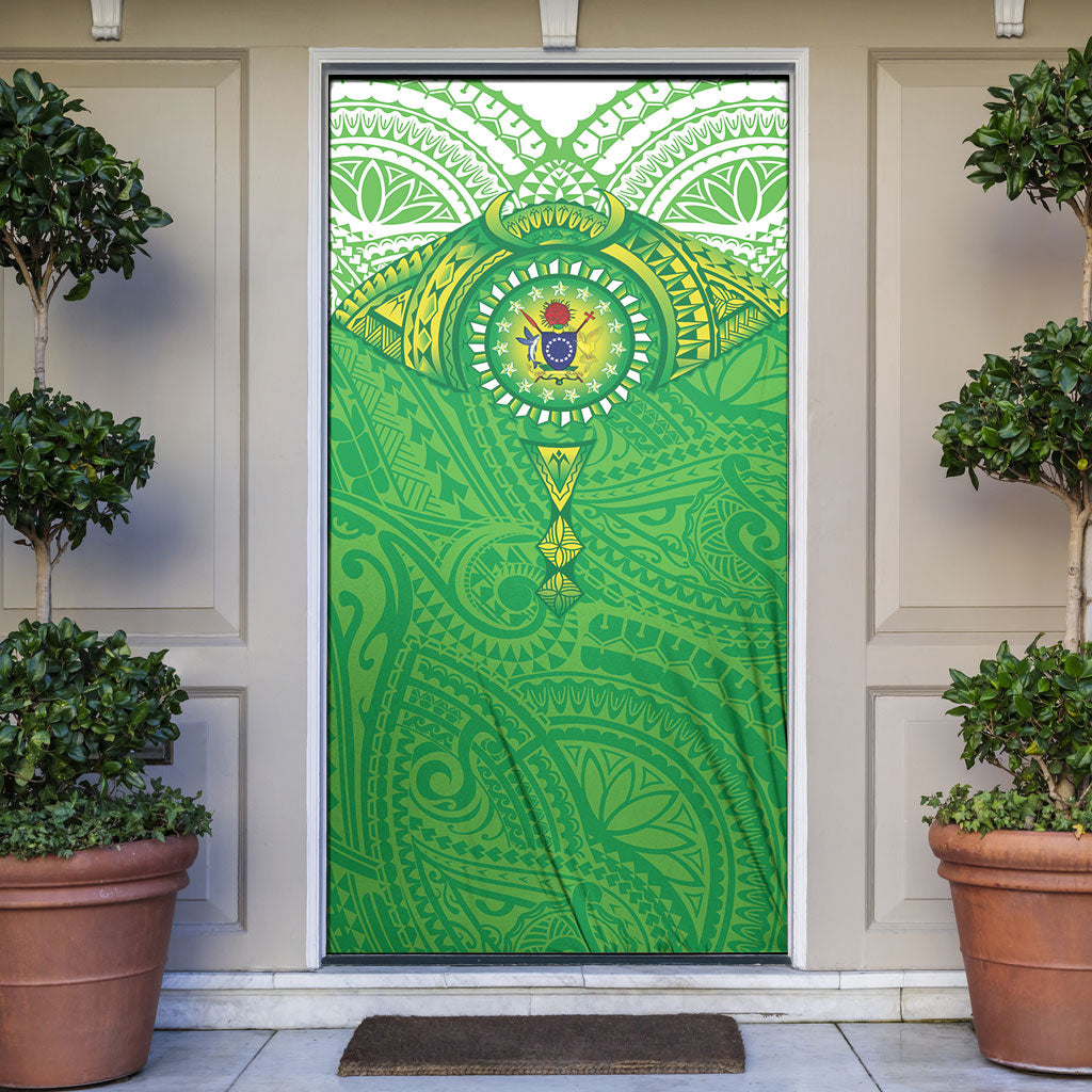 Cook Islands Manta Ray Door Cover Kuki Airani Tattoo Green Color LT14 Green - Polynesian Pride