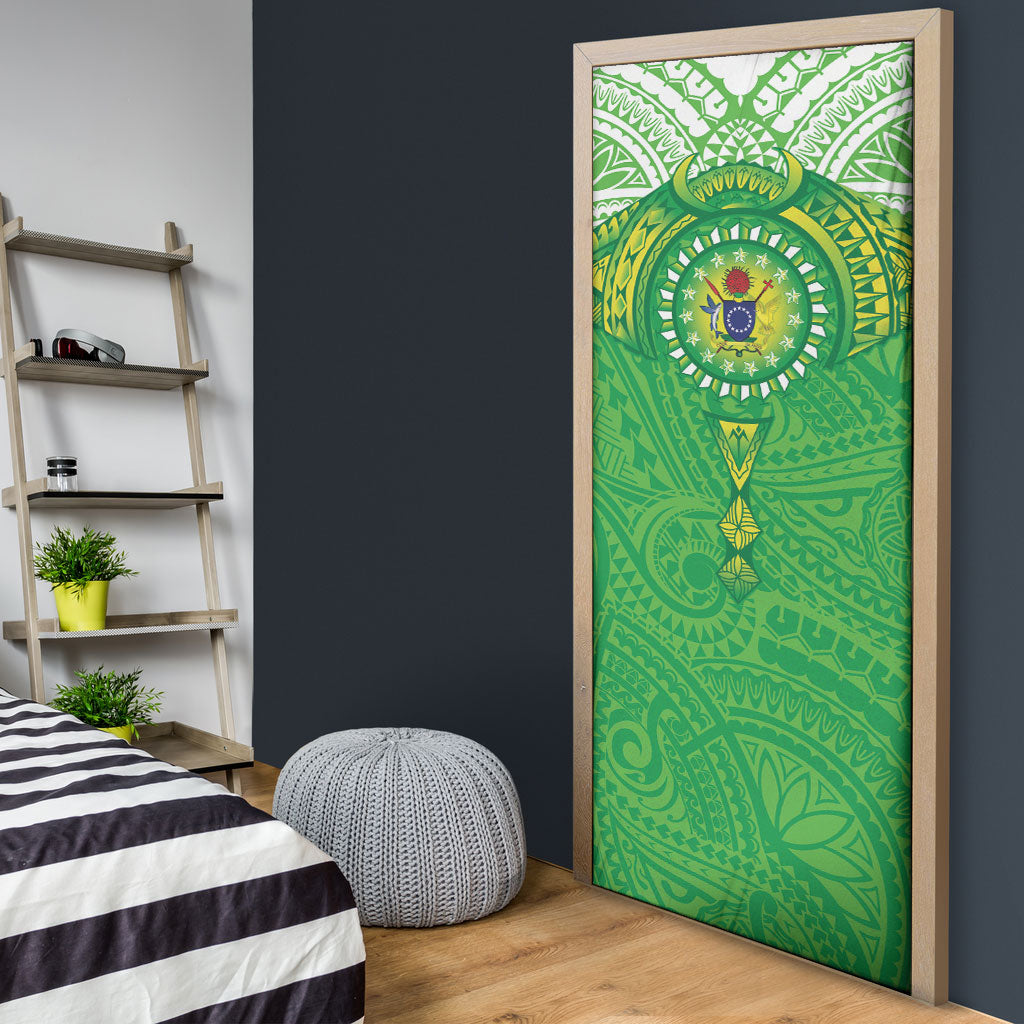 Cook Islands Manta Ray Door Cover Kuki Airani Tattoo Green Color LT14 - Polynesian Pride