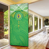Cook Islands Manta Ray Door Cover Kuki Airani Tattoo Green Color LT14 - Polynesian Pride