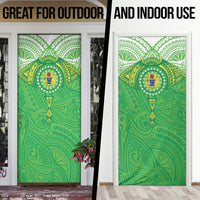 Cook Islands Manta Ray Door Cover Kuki Airani Tattoo Green Color LT14 - Polynesian Pride
