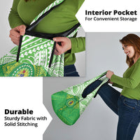 Cook Islands Manta Ray Grocery Bag Kuki Airani Tattoo Green Color LT14 - Polynesian Pride