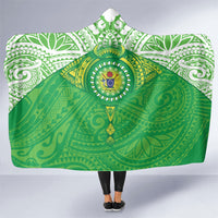 Cook Islands Manta Ray Hooded Blanket Kuki Airani Tattoo Green Color LT14 One Size Green - Polynesian Pride