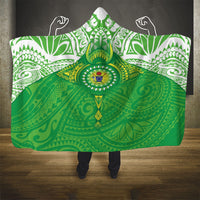 Cook Islands Manta Ray Hooded Blanket Kuki Airani Tattoo Green Color LT14 - Polynesian Pride