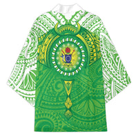 Cook Islands Manta Ray Kimono Kuki Airani Tattoo Green Color LT14 - Polynesian Pride
