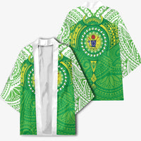 Cook Islands Manta Ray Kimono Kuki Airani Tattoo Green Color LT14 - Polynesian Pride