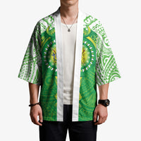 Cook Islands Manta Ray Kimono Kuki Airani Tattoo Green Color LT14 - Polynesian Pride