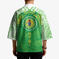 Cook Islands Manta Ray Kimono Kuki Airani Tattoo Green Color LT14 - Polynesian Pride