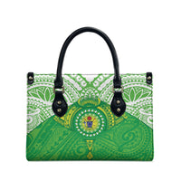 Cook Islands Manta Ray Leather Bag Kuki Airani Tattoo Green Color LT14 - Polynesian Pride