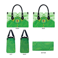 Cook Islands Manta Ray Leather Bag Kuki Airani Tattoo Green Color LT14 - Polynesian Pride