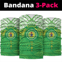 Cook Islands Manta Ray Neck Gaiter Kuki Airani Tattoo Green Color LT14 package One Size: 25*50cm Green - Polynesian Pride