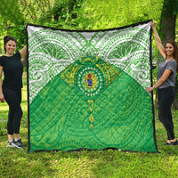 Cook Islands Manta Ray Quilt Kuki Airani Tattoo Green Color LT14 - Polynesian Pride