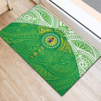 Cook Islands Manta Ray Rubber Doormat Kuki Airani Tattoo Green Color LT14 - Polynesian Pride
