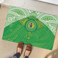Cook Islands Manta Ray Rubber Doormat Kuki Airani Tattoo Green Color LT14 - Polynesian Pride